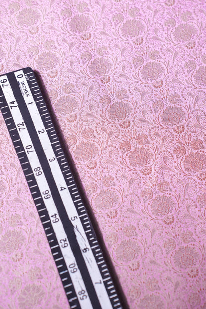 "MCF 28" Banarasi Peach Handloom Tanchui Alfi Jaal Febric