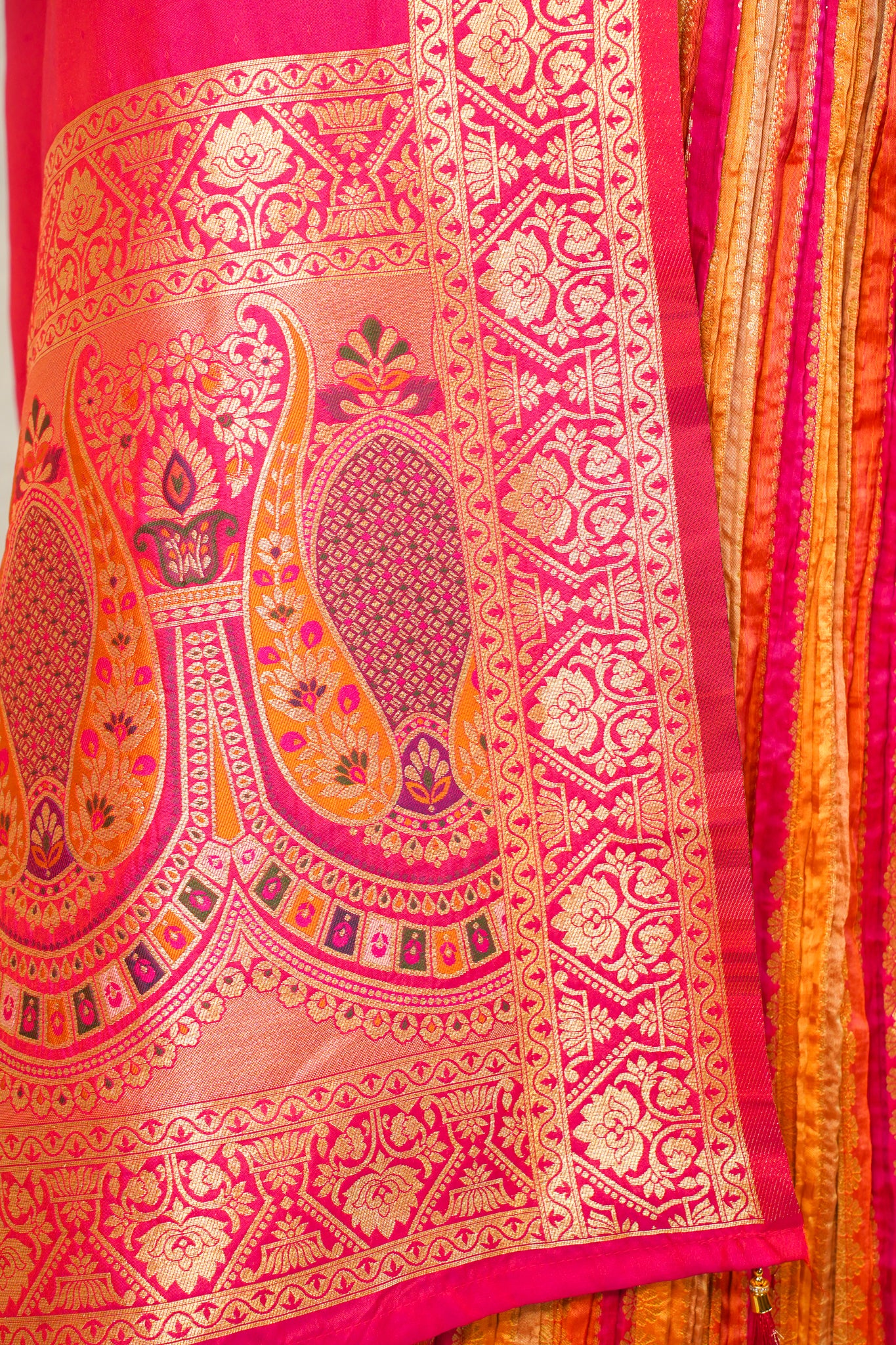 "MANSI 021" Banarasi Crush Rangkat Silk Lehenga with Elegant Cutwork Border