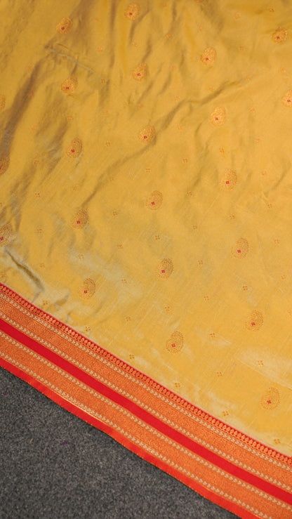 "UTSAV BANARAS 157" Banarasi Mustard Yellow Katan Silk Saree