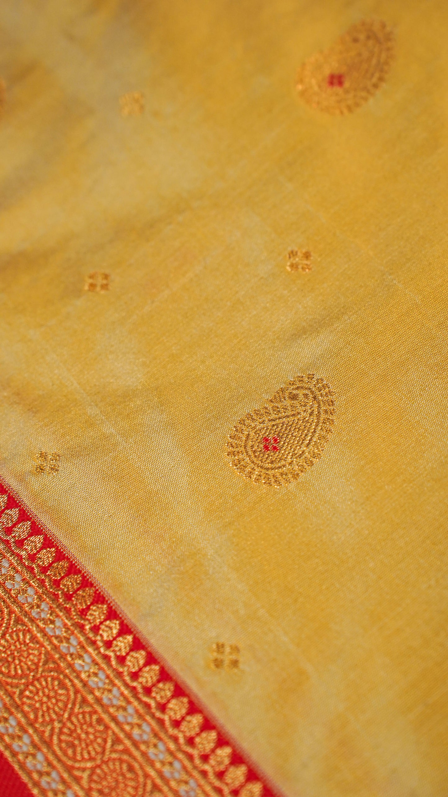"UTSAV BANARAS 157" Banarasi Mustard Yellow Katan Silk Saree