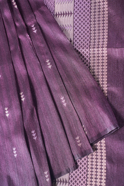 "UTSAV BANARAS 211" Banarasi Elegant Purple Raw Mango Silk Saree With Zari Buta