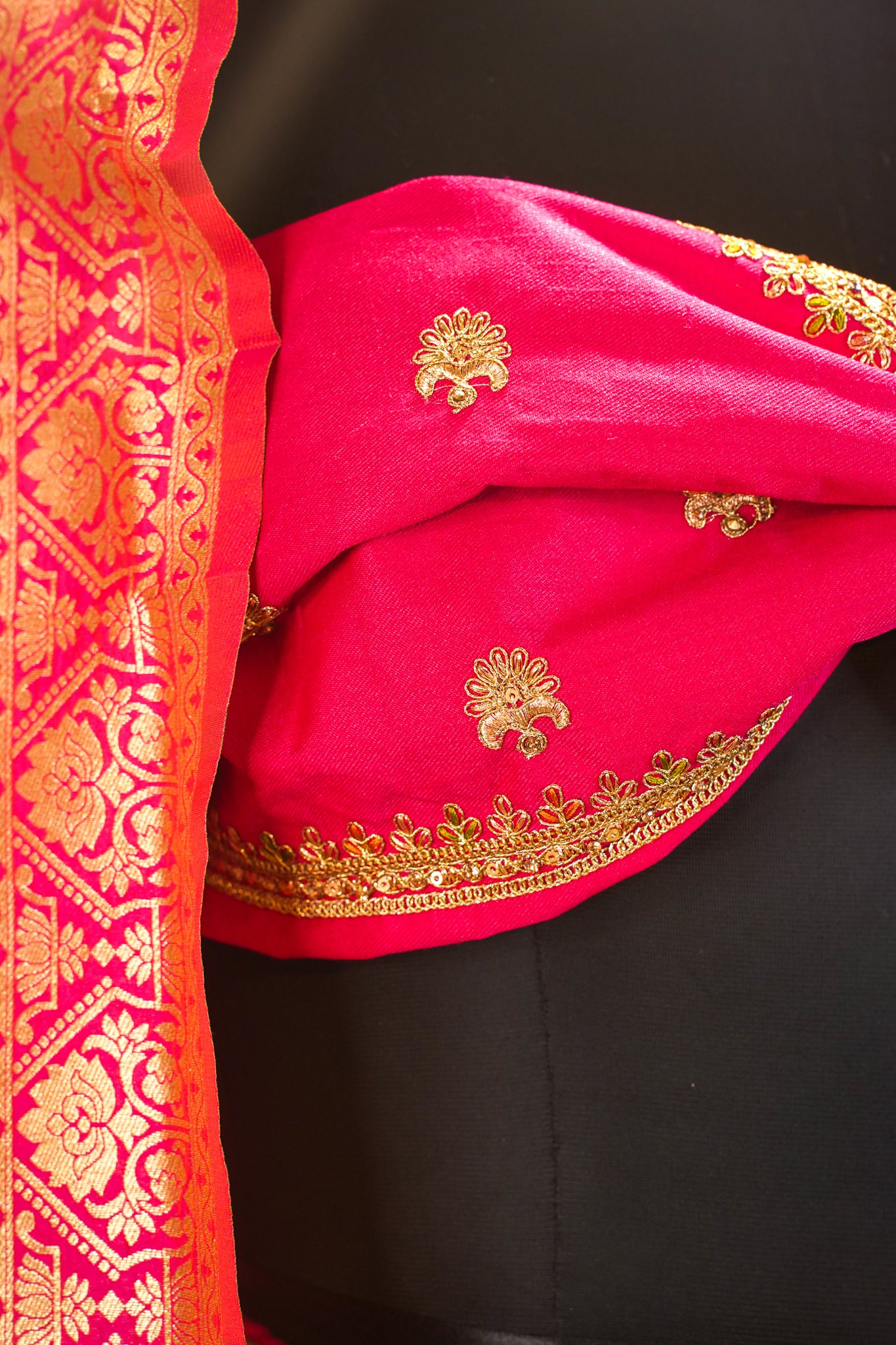 "MANSI 021" Banarasi Crush Rangkat Silk Lehenga with Elegant Cutwork Border