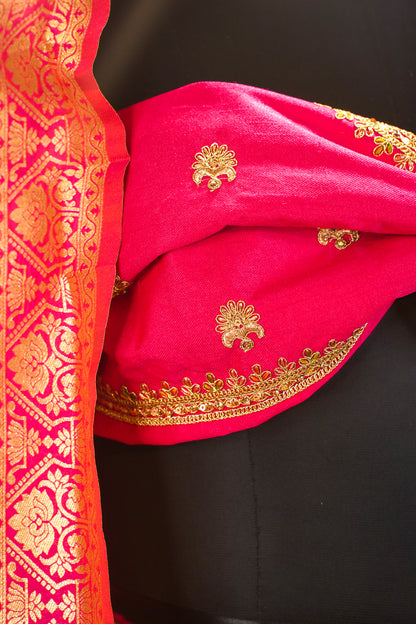 "MANSI 021" Banarasi Crush Rangkat Silk Lehenga with Elegant Cutwork Border