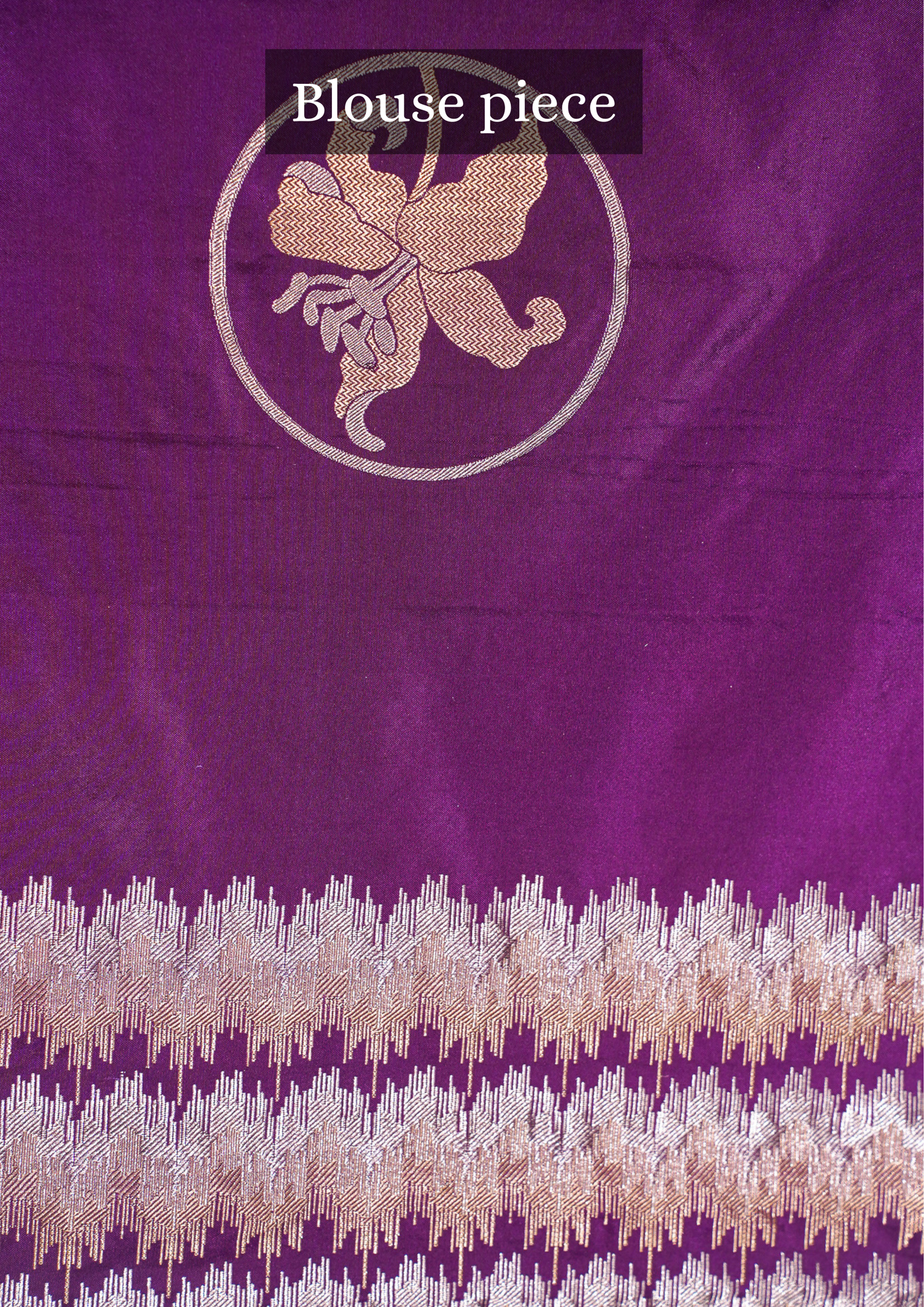FOUNDER CHOICE 049: Elegant Purple Katan Silk Saree with Silver Zari Elephant &amp; Floral Jaal Design