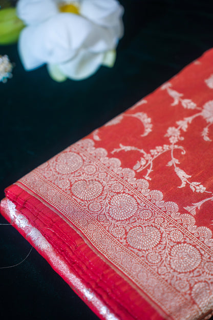 Red Banarasi Silk Saree