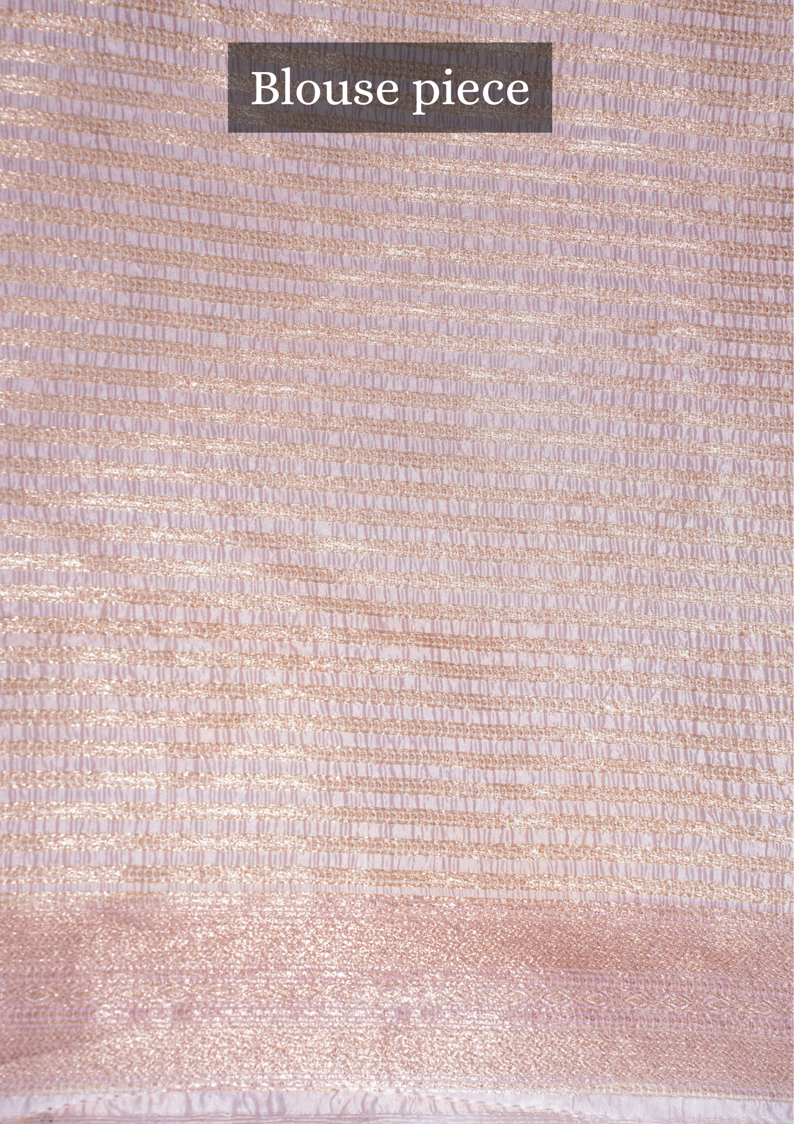 VIRASAT 342: Banarasi Baby Pink Tissue Silk Handwork Saree With Love Bord Motif