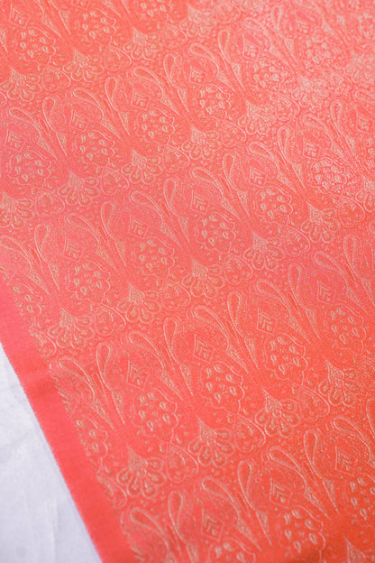"MCF 27" Banarasi Red Handloom Tanchui Alfi Jaal Febric