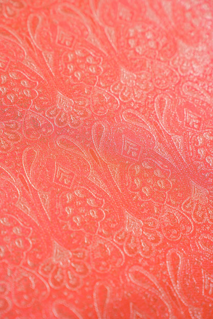 "MCF 27" Banarasi Red Handloom Tanchui Alfi Jaal Febric