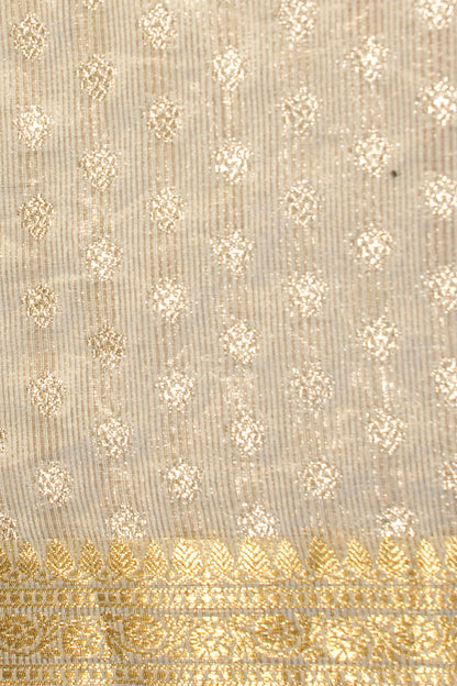 "Virasat 250" Banarasi Silver-Gold Tone Pure Katan Tissue Silk Saree