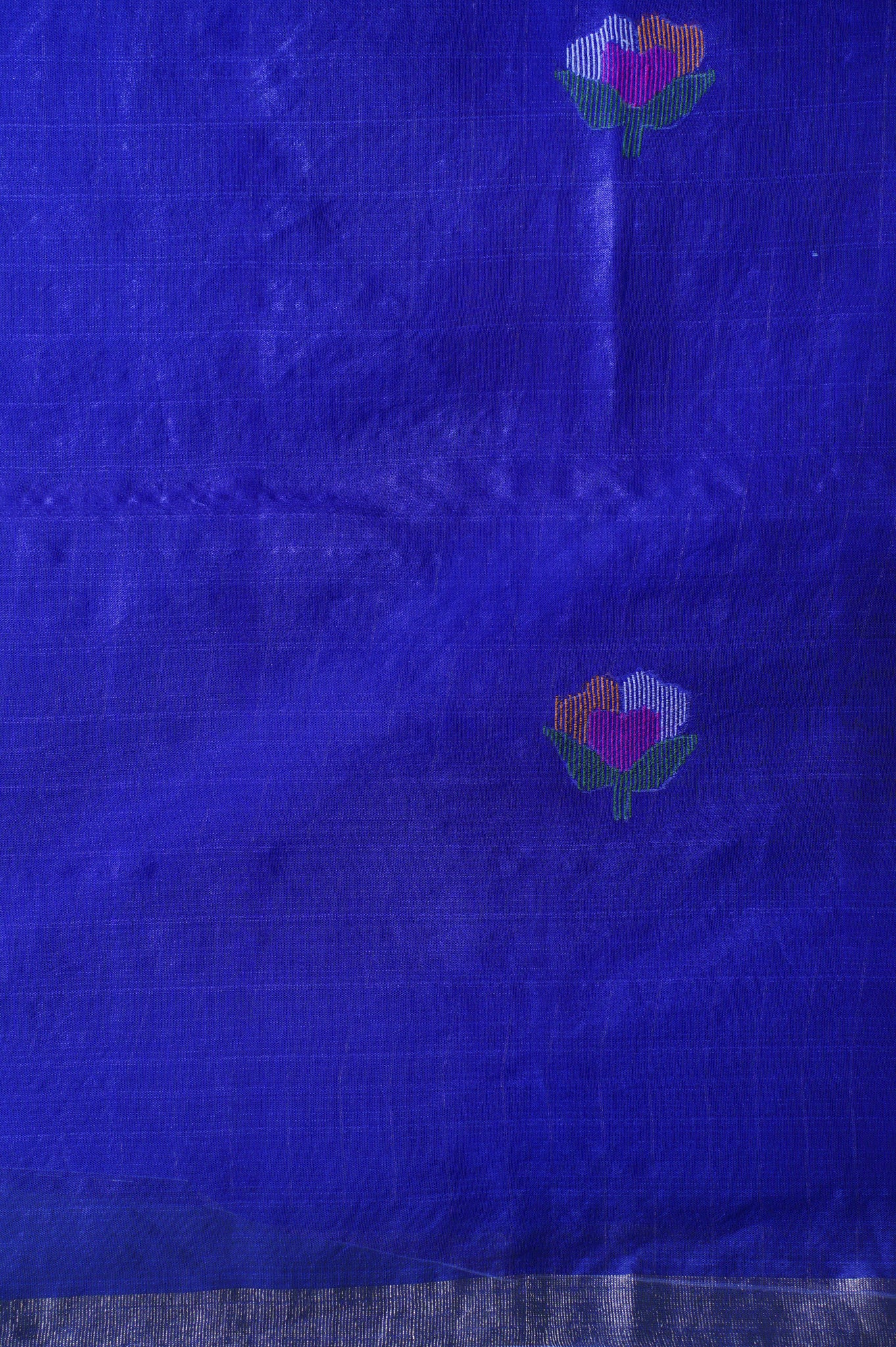 "Founder Choice 005" Banarasi Royal Blue Jamdani Work Pure Muslin Silk Saree