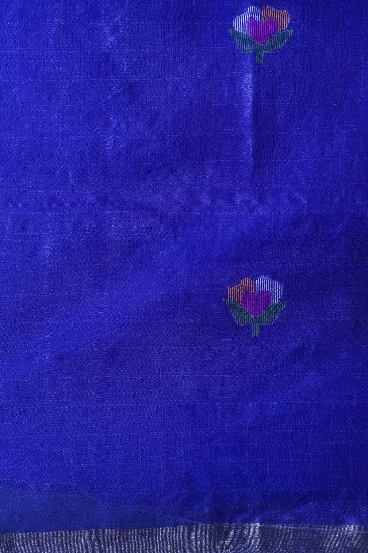 "Founder Choice 005" Banarasi Royal Blue Jamdani Work Pure Muslin Silk Saree