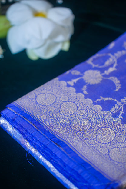 Blue Banarasi Silk Saree