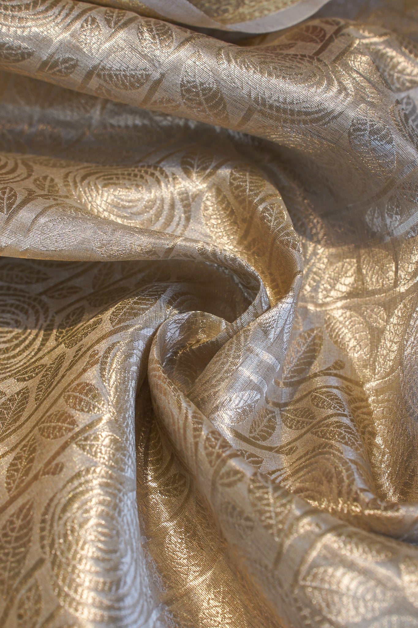 "Virasat 250" Banarasi Silver-Gold Tone Pure Katan Tissue Silk Saree