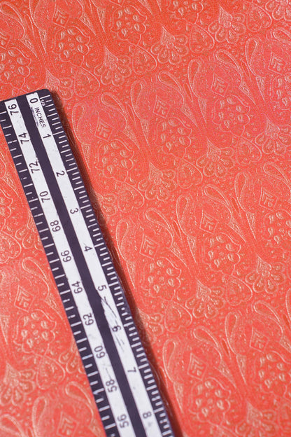 "MCF 27" Banarasi Red Handloom Tanchui Alfi Jaal Febric