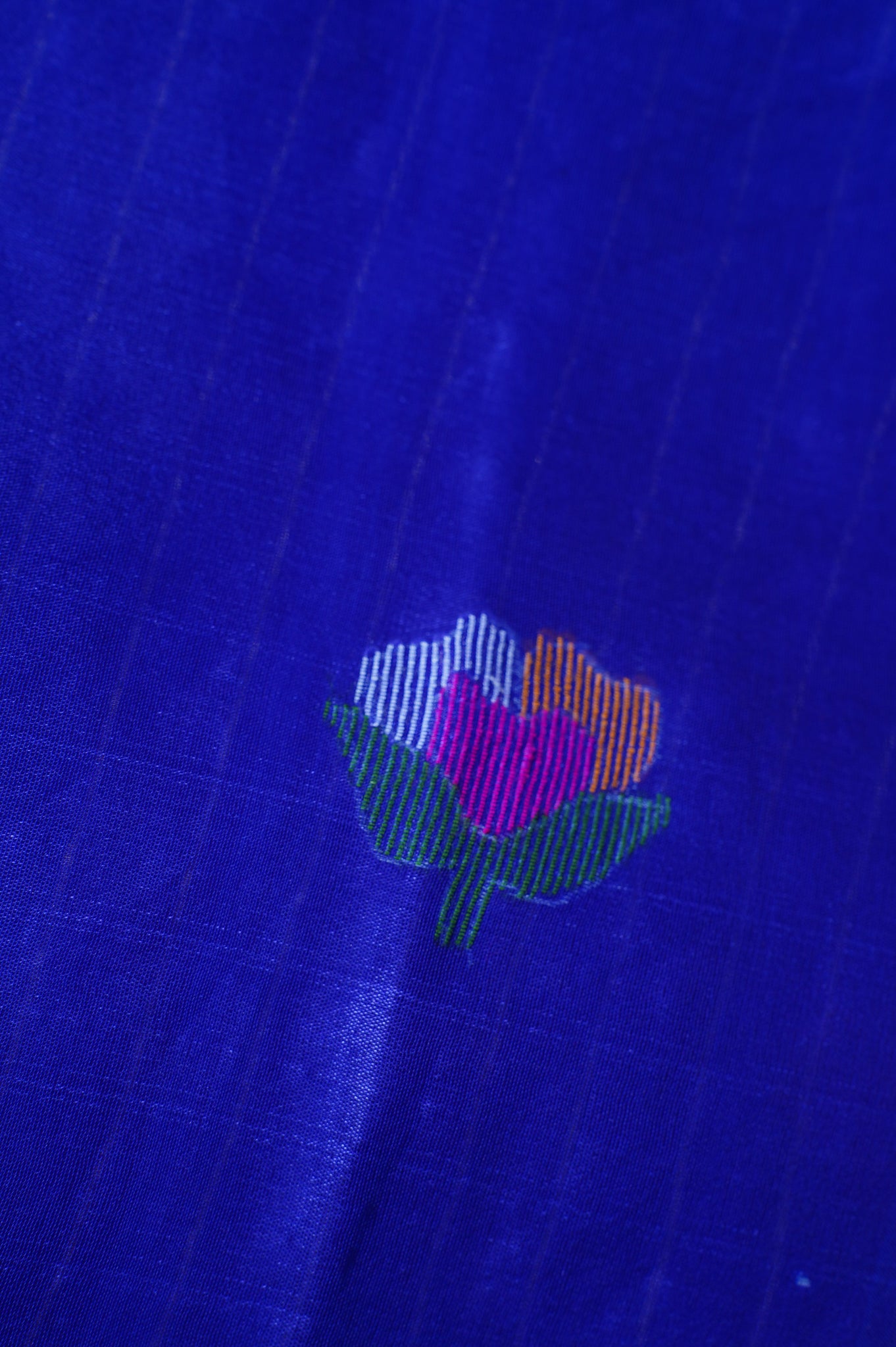 "Founder Choice 005" Banarasi Royal Blue Jamdani Work Pure Muslin Silk Saree