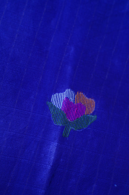 "Founder Choice 005" Banarasi Royal Blue Jamdani Work Pure Muslin Silk Saree