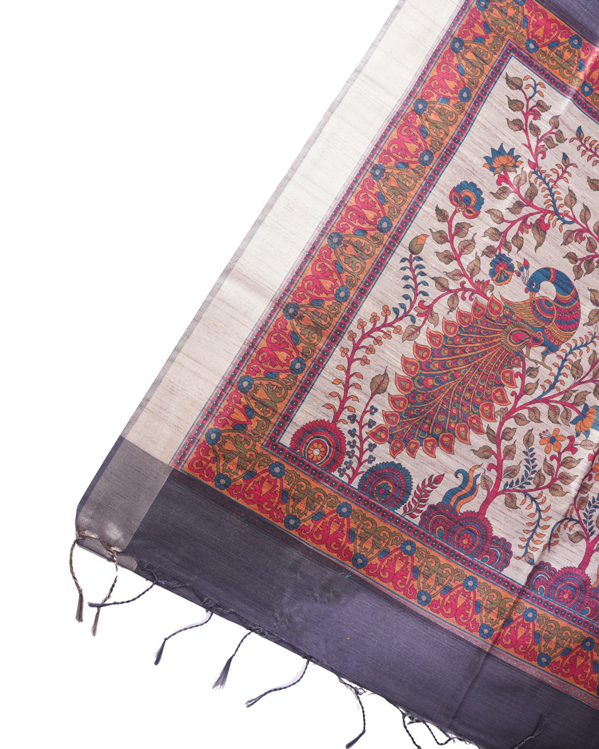 "UTSAV BANARAS 208" Banarasi Madhuvan Tusser Hand Brushing Printed Saree
