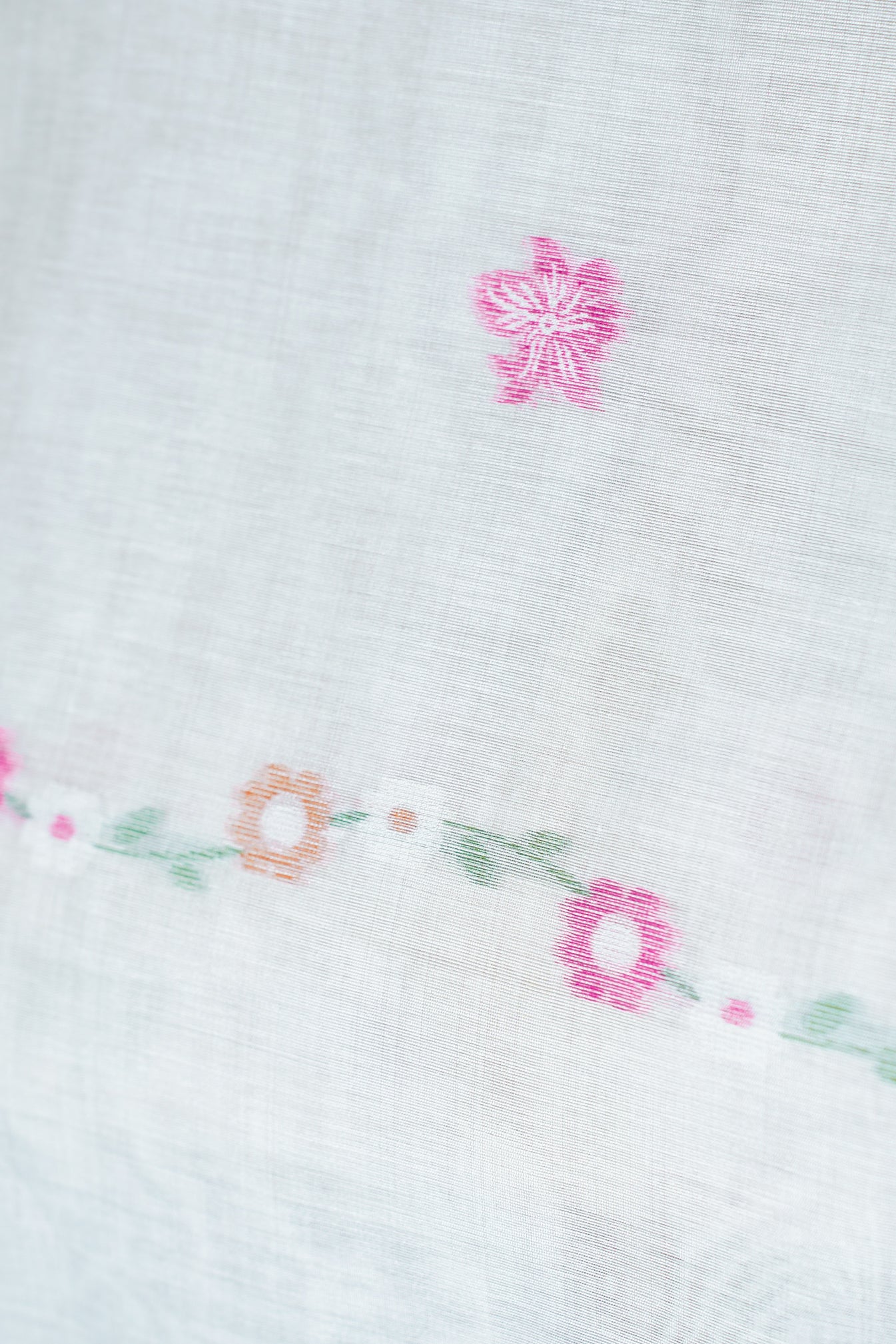 "UTSAV BANARAS 299" Banarasi Cream Chanderi Jamdani Silk Saree with Multi-Color Floral Pallu