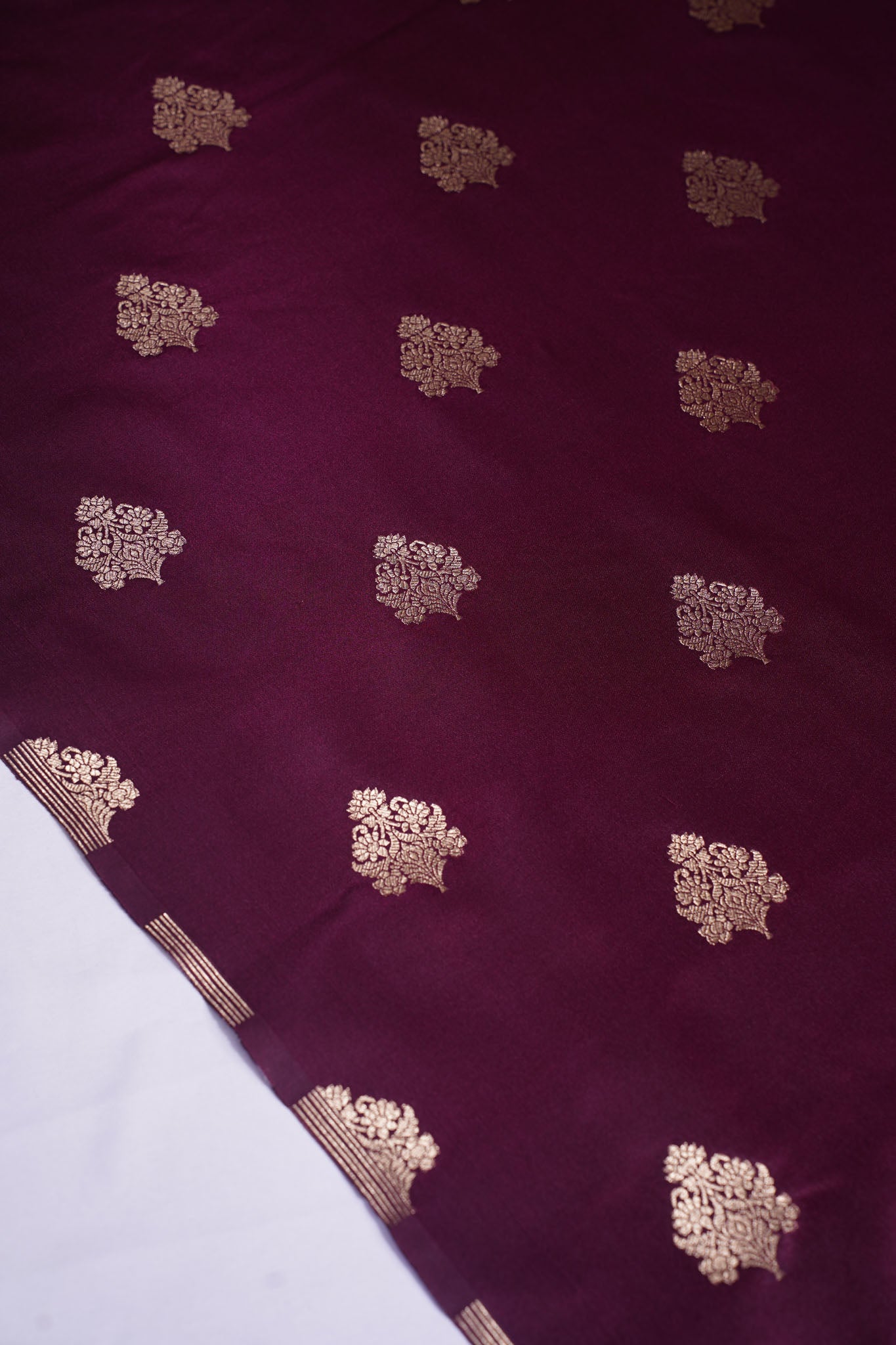 "MCF 12" Banarasi Onion Handwoven Brocade Buta Fabric