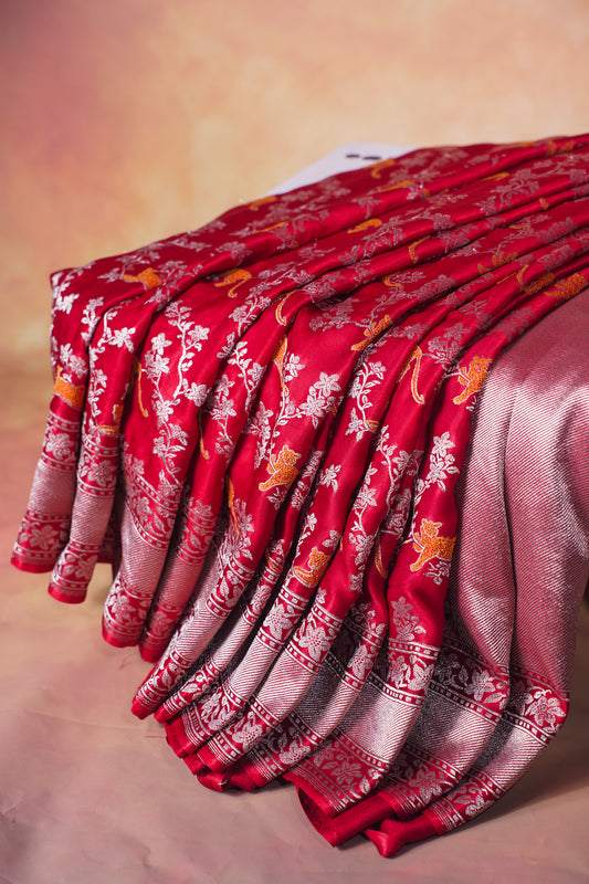 "WAAH BANARAS 016" Banarasi Masaru Silk Saree With Tested Zari and Twisted Yarn