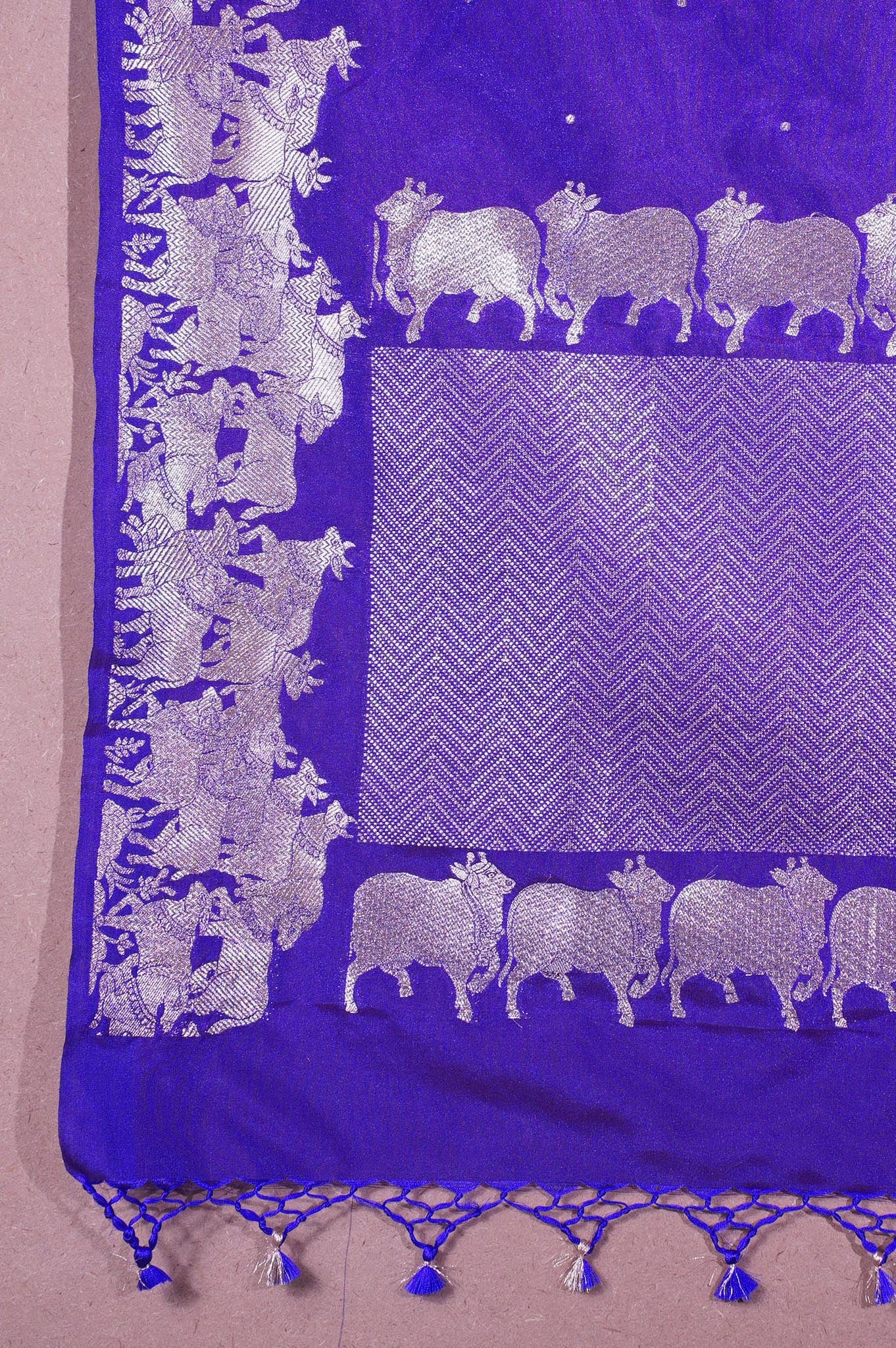 "MCD 001" Banarasi Purple Shikargah Vegan Silk Dupatta