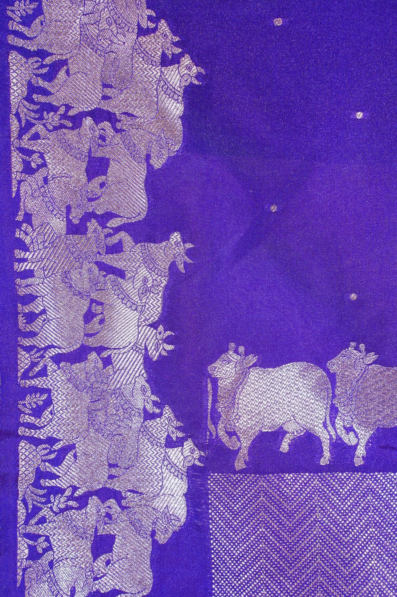 "MCD 001" Banarasi Purple Shikargah Vegan Silk Dupatta