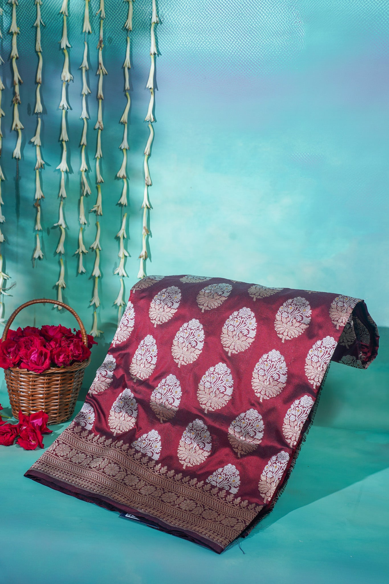 "VIRASAT 202" Dark Purple Handloom Pure Katan Silk Saree