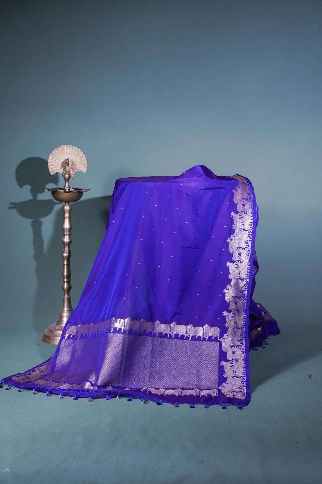 "MCD 001" Banarasi Purple Shikargah Vegan Silk Dupatta