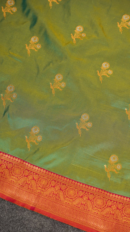 "UTSAV BANARAS 155" Banarasi Green Katan Silk Saree