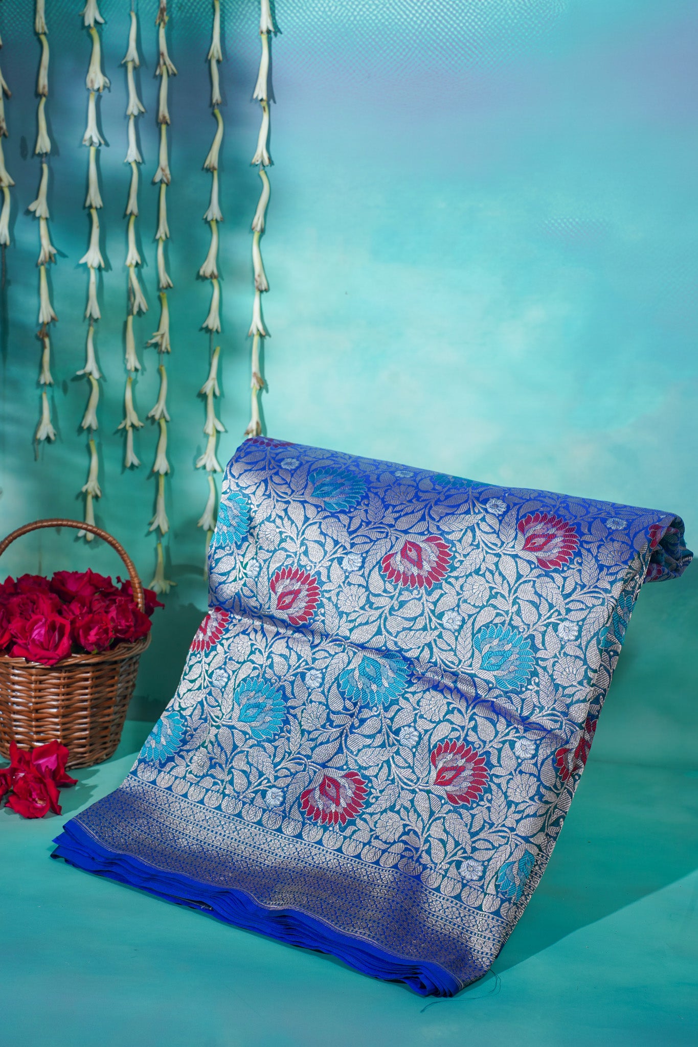 "VIRASAT 204" Navy Blue Pure Uppada Katan Silk Saree