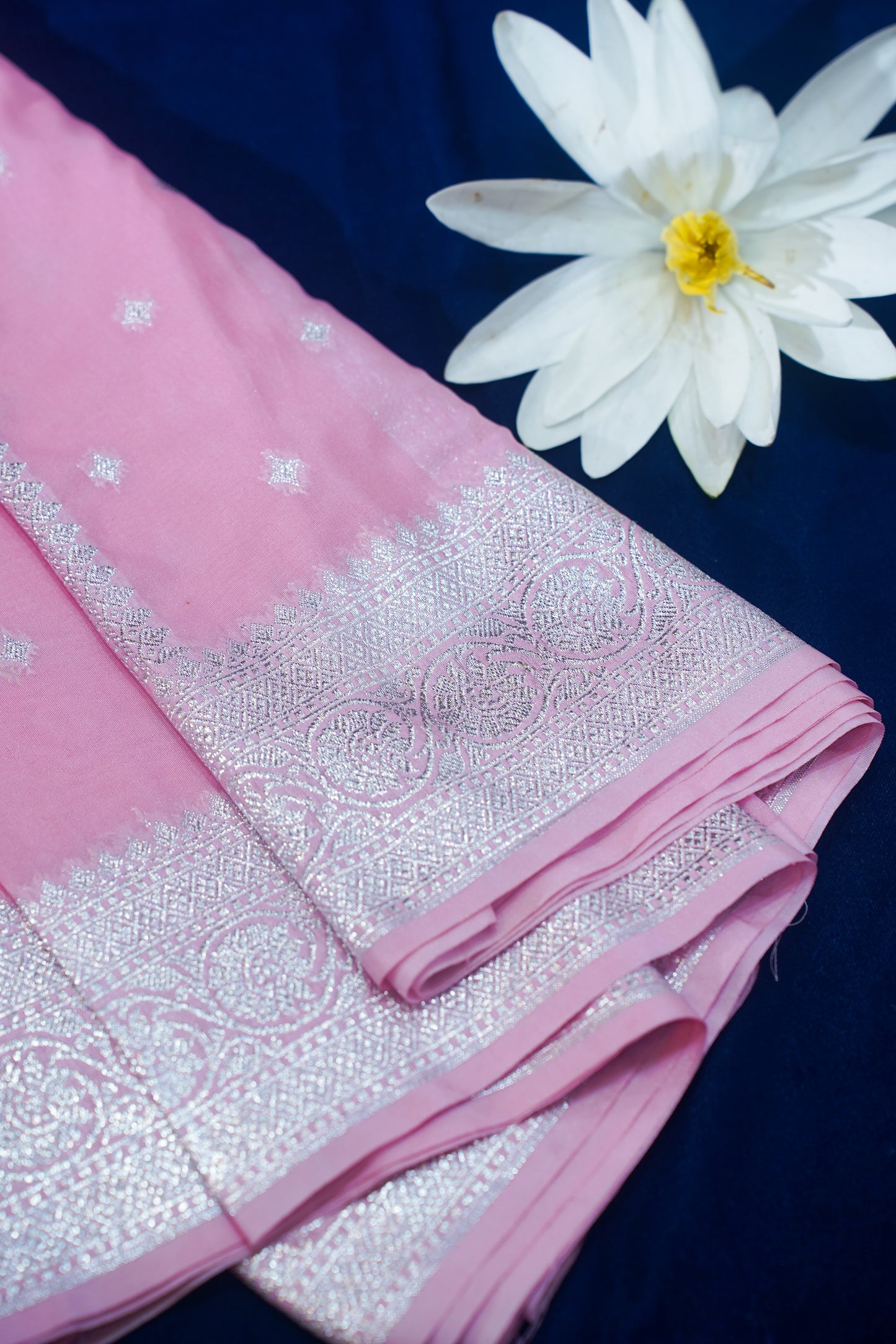 Banarasi Khaddi Georgette Soft Silk Saree with Zari Work