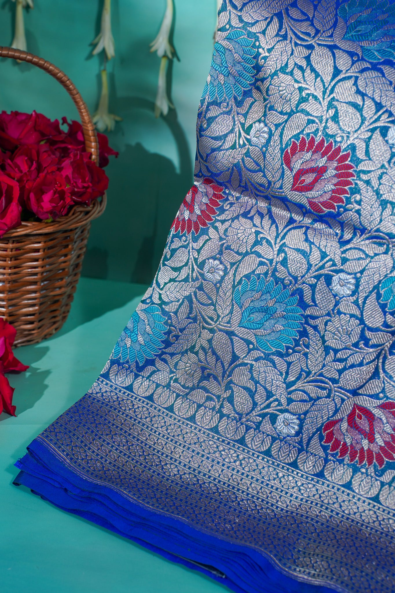 "VIRASAT 204" Navy Blue Pure Uppada Katan Silk Saree