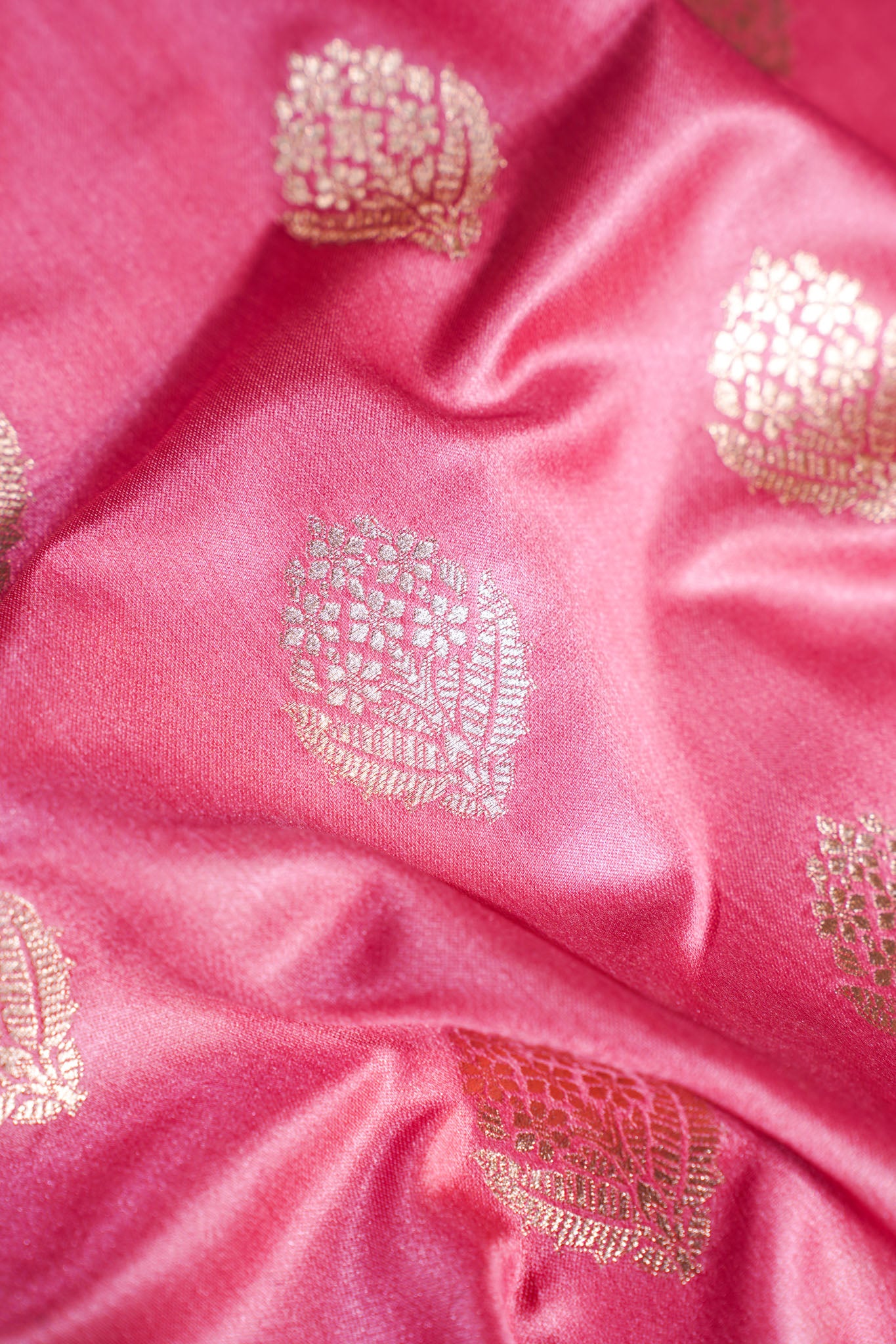 "MCF 10" Banarasi Handwoven Gajri Brocade Buta Fabric
