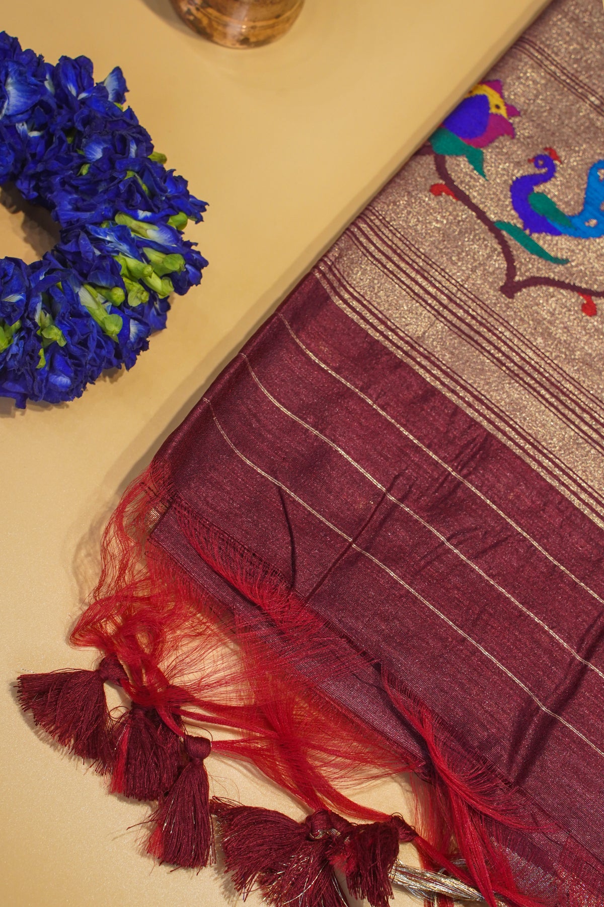 "UTSAV BANARAS 359" Banarasi Coffee Peacock Paithani Saree