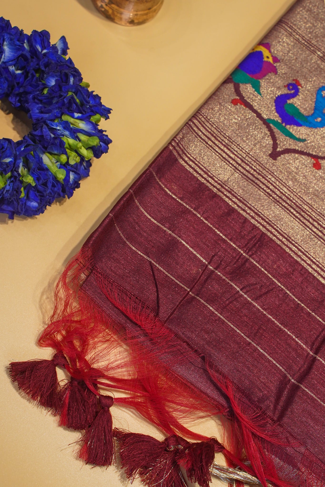 "UTSAV BANARAS 359" Banarasi Coffee Peacock Paithani Saree