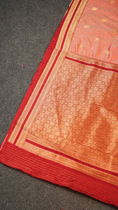 "UTSAV BANARAS 158" Banarasi Peach Katan Silk Saree