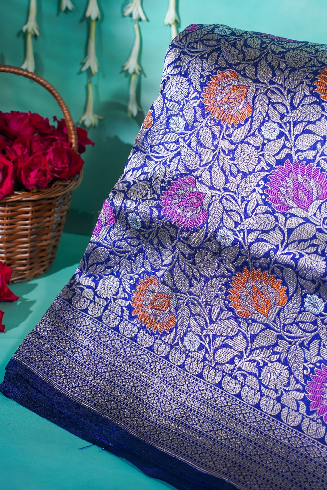 "VIRASAT 204" Navy Blue Pure Uppada Katan Silk Saree