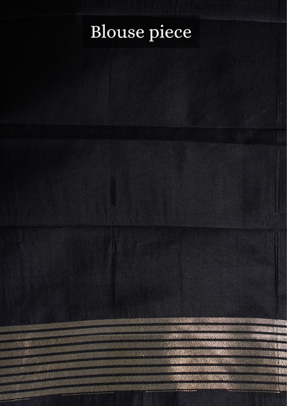 VIRASAT 348: Banarasi Black Handloom Pure Silk Saree