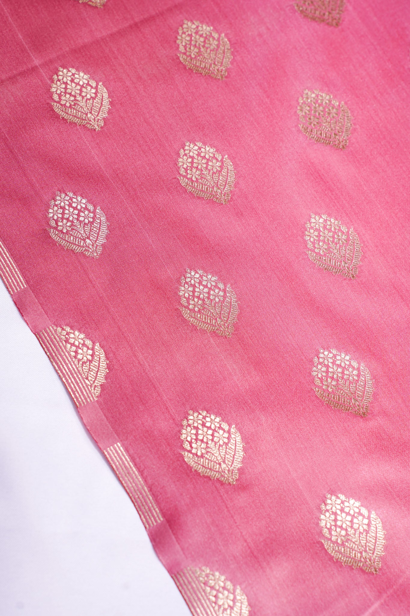 "MCF 10" Banarasi Handwoven Gajri Brocade Buta Fabric