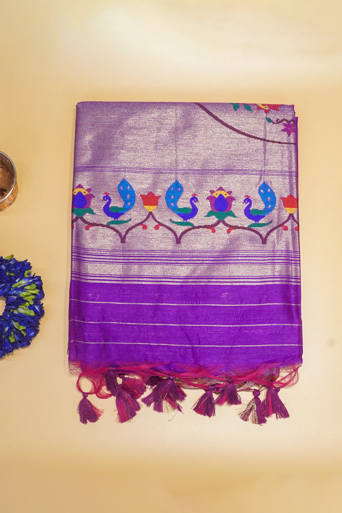 "UTSAV BANARAS 164" Banarasi Royal Purple Peacock Saree