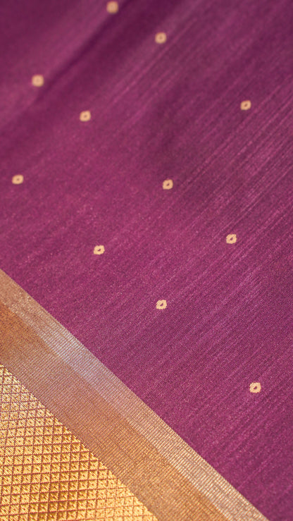"UTSAV BANARAS 120" Banarasi Purple Raw Chanderi Buti Silk Saree