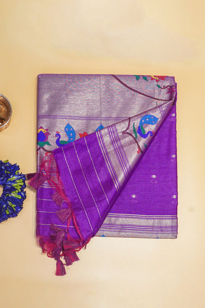 "UTSAV BANARAS 164" Banarasi Royal Purple Peacock Saree
