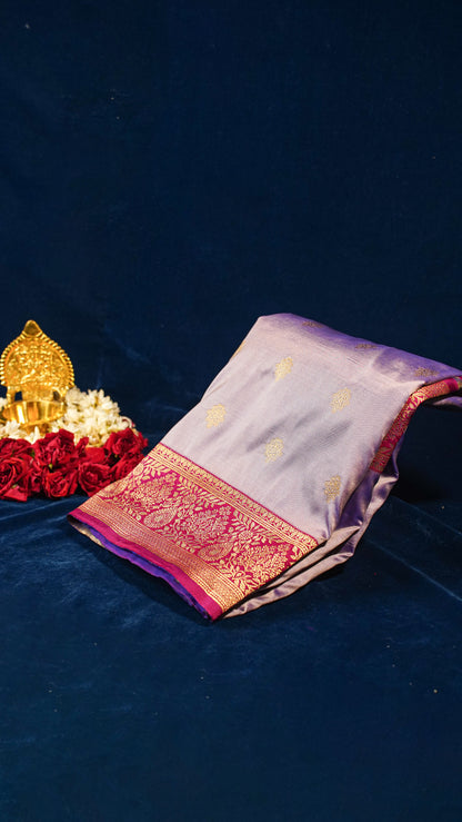 "UTSAV BANARAS 156" Banarasi Pastel Lavender Katan Silk Saree