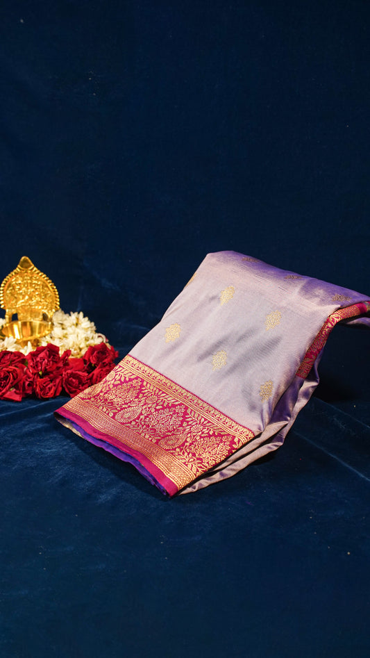 "UTSAV BANARAS 156" Banarasi Pastel Lavender Katan Silk Saree