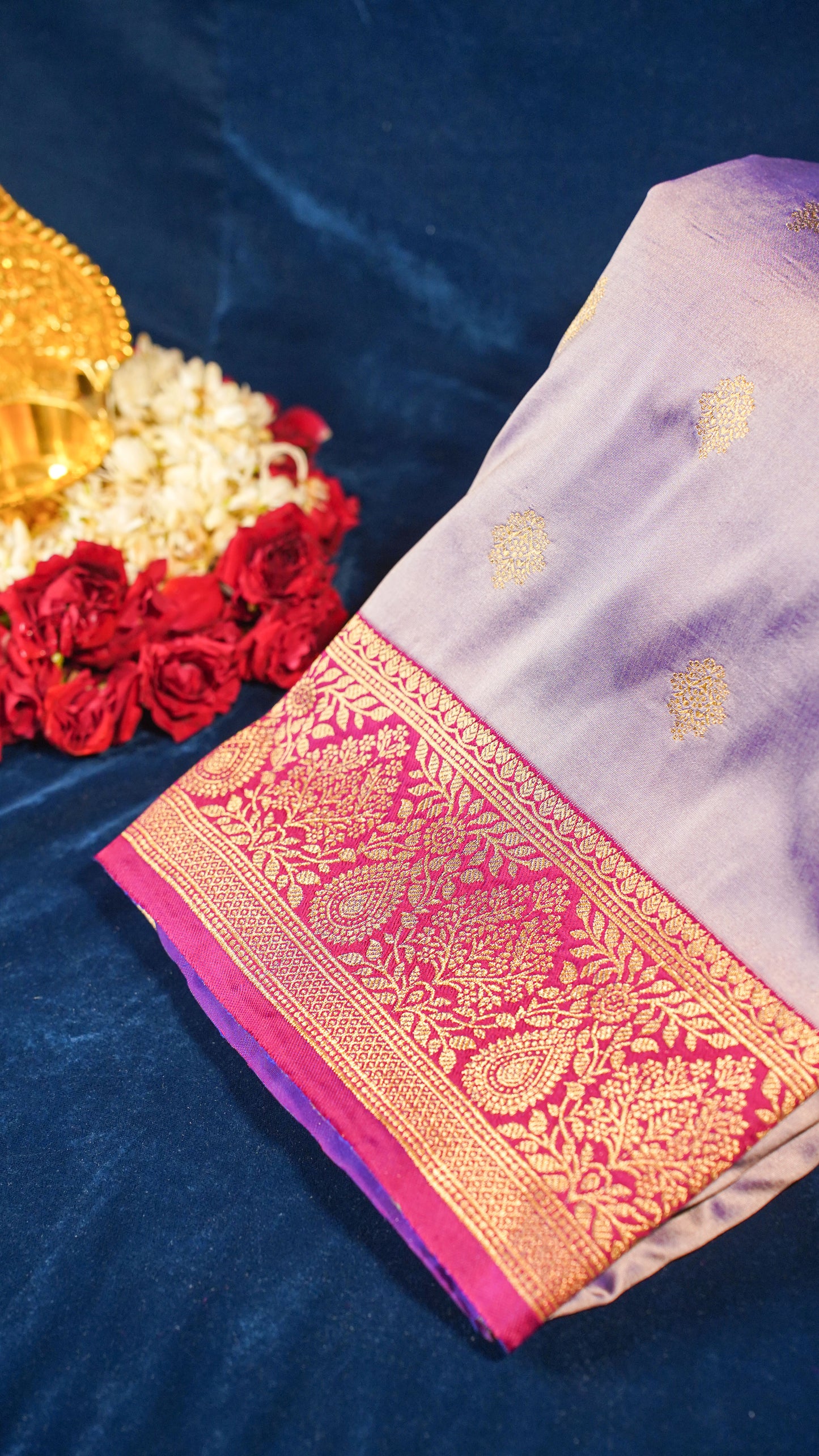 "UTSAV BANARAS 156" Banarasi Pastel Lavender Katan Silk Saree