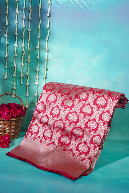 "VIRASAT 203" Nita Ambani Handwoven Banarasi Jaal Silk Saree