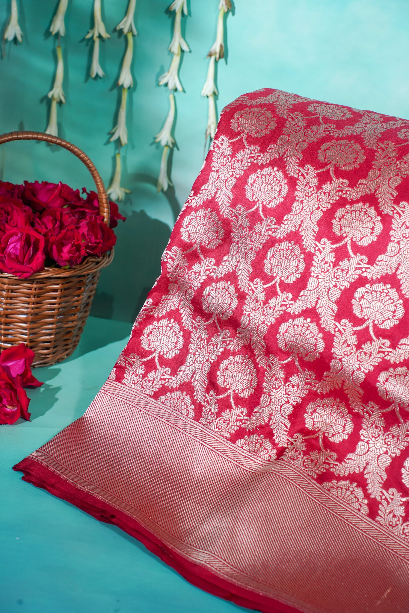 "VIRASAT 203" Nita Ambani Handwoven Banarasi Jaal Silk Saree