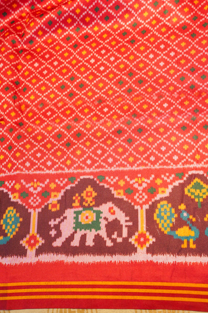 "Utsav Banaras 191" Banarasi Royal Purple Patola Silk Saree With Peacock & Elephant Motifs