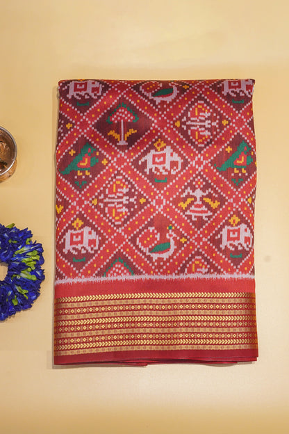 "UTSAV BANARAS 172" Banarasi Classic Red Patola Silk Saree