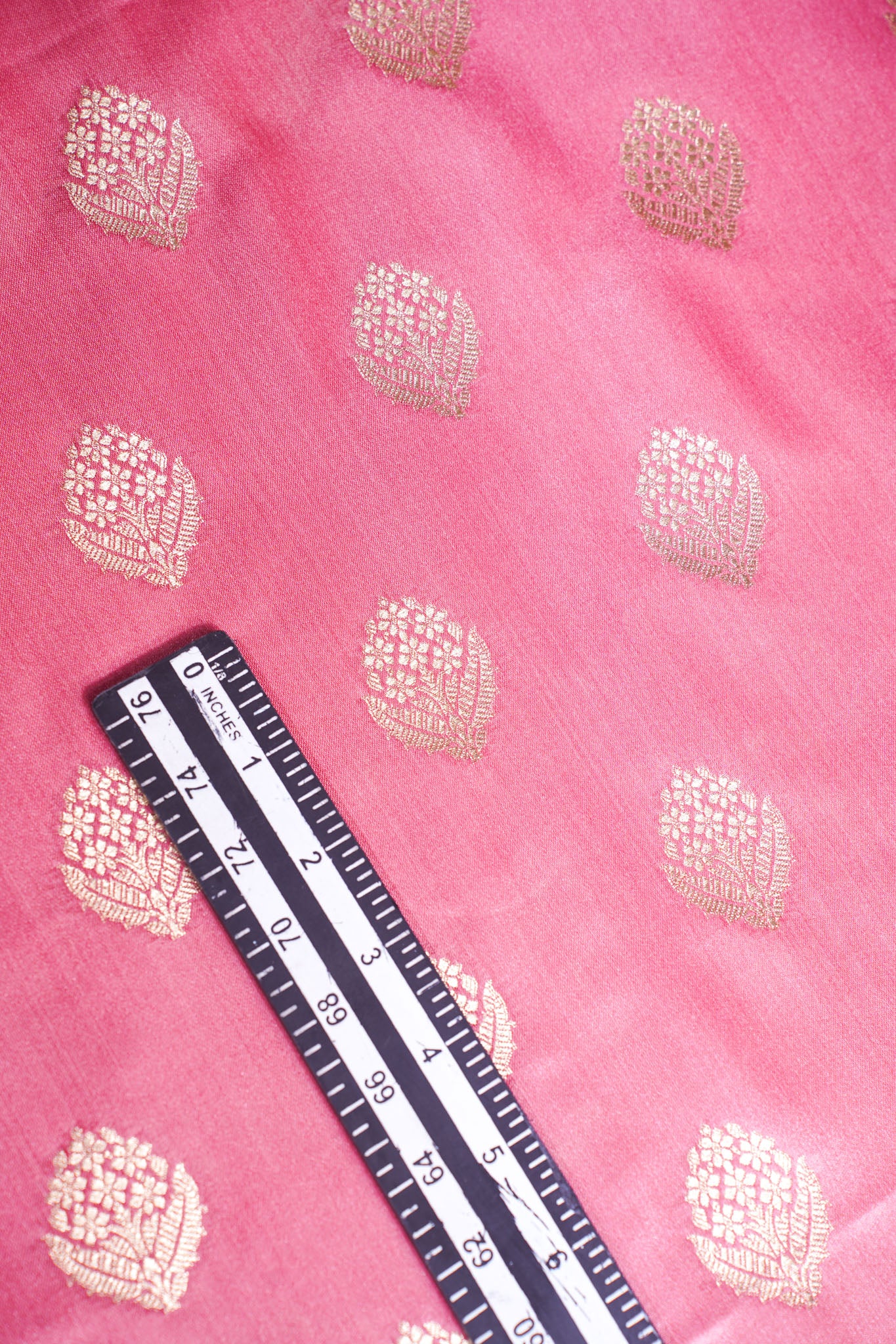 "MCF 10" Banarasi Handwoven Gajri Brocade Buta Fabric